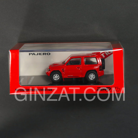 MITSUBISHI Pajero Evolution (2nd Gen) (V55W) Red with Extra Wheel, INNO64 diecast model car