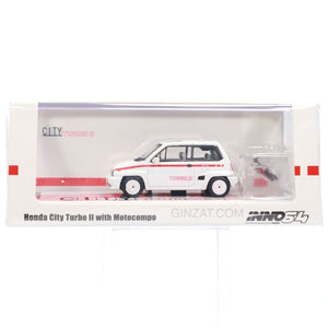 Honda City Turbo II White Mod Version with Red Motocompo, INNO64 diecast model car