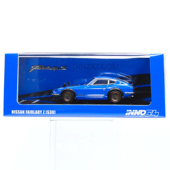 NISSAN Fairlady Z (S30) Blue with Carbon Hood, INNO64 diecast model car