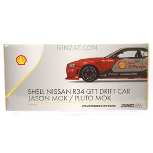 SHELL NISSAN R34 GTT Driftt Car Jason Mok/ Pluto Mok, INNO64 diecast model car