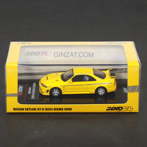 NISSAN Skyline GT-R (R33) NISMO 400R Lighting Yellow, INNO64 diecast model car