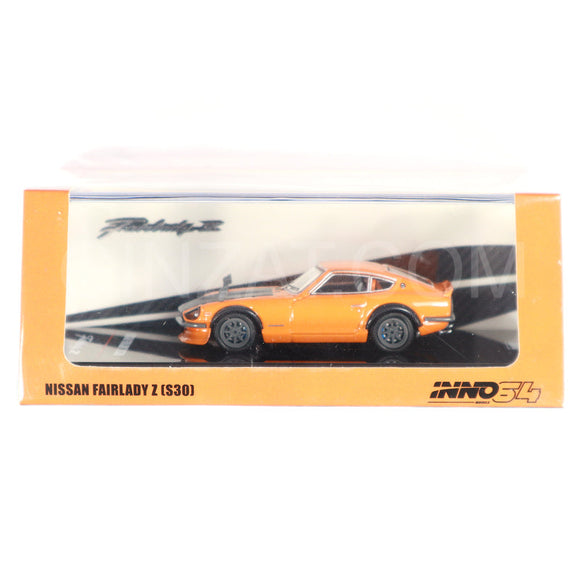 NISSAN Fairlady Z [S30] Orange with Carbon Bonnet, INNO64 diecast model car