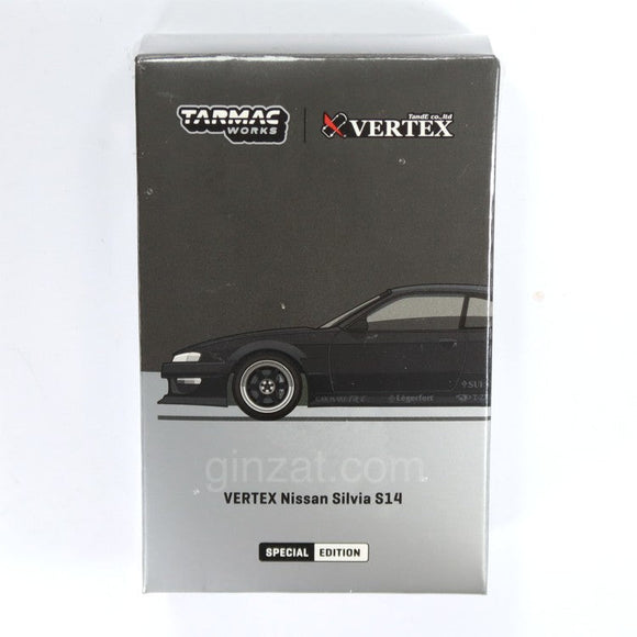 VERTEX Nissan Silvia S14 Matt Black Special Edition, Tarmac Works diecast model car