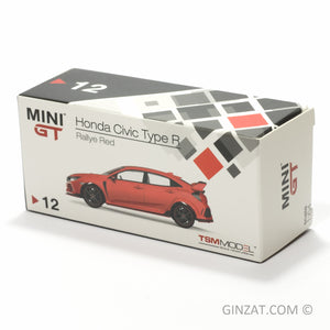 HONDA Civic Type R Rallye Red (FK8), MINI GT No.12 diecast model 1/64