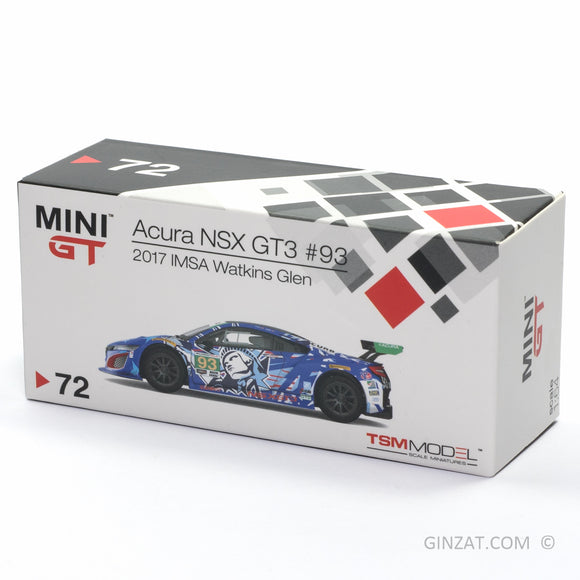 ACURA NSX GT3 #93 2017 IMSA Watkins Glen, MINI GT diecast model 1/64