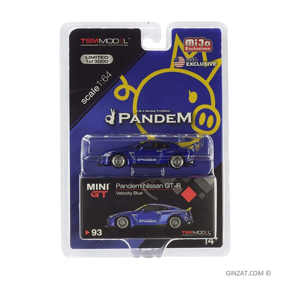 NISSAN Pandem GT-R (R35) Velocity Blue, Mini GT diecast model 1/64 (Blister Pack Version)